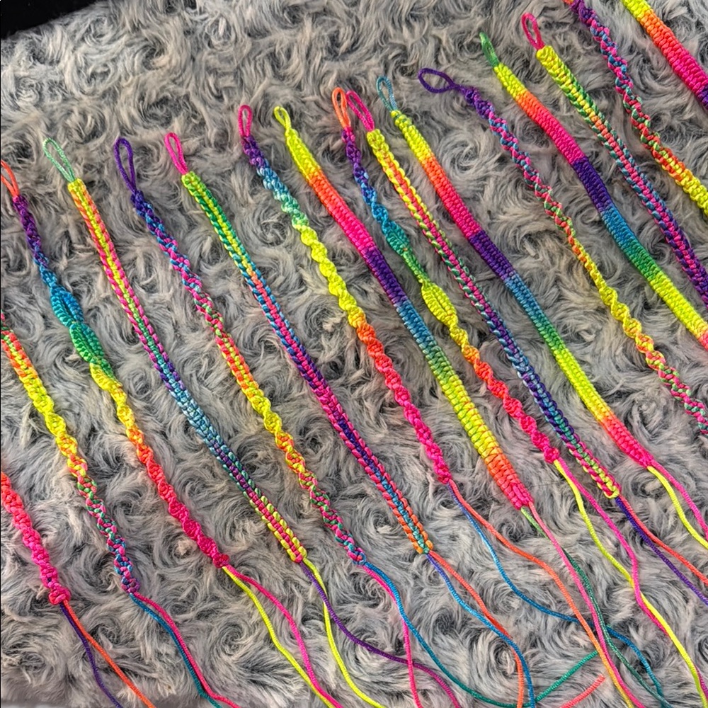Bright Multicolor Braided Bracelets